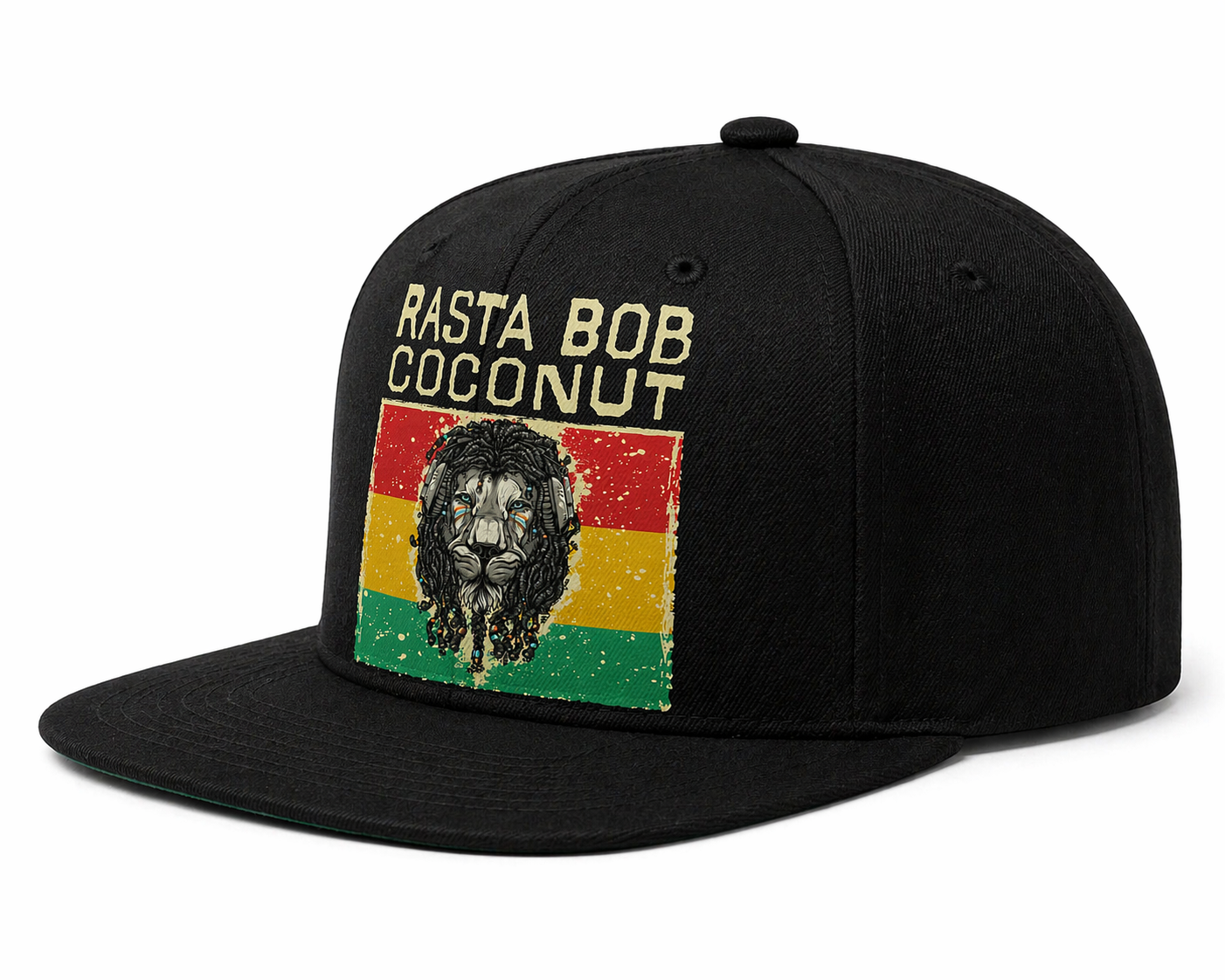 Rasta Bob Coconut Snapback Hat Black O/S
