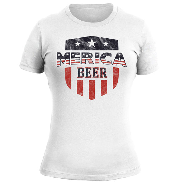Merica Beer Shield - Women's Tee