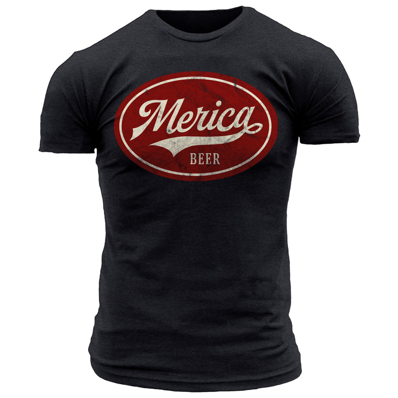 Merica Beer Emblem Red - Men's Tee